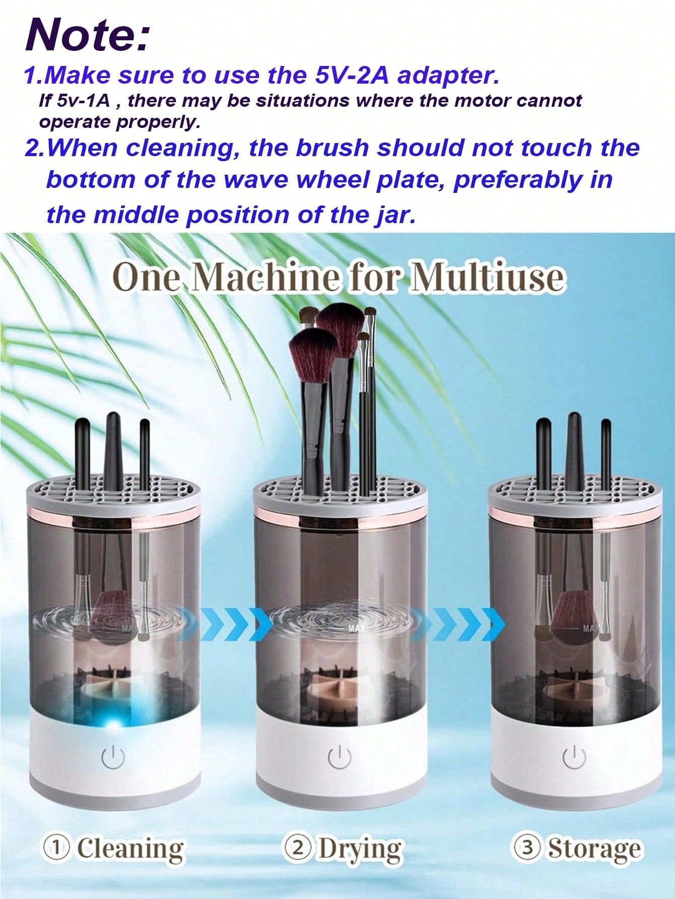 Electric Makeup Brush Cleaner Machine, USB Make up Brush Cleaner, Portable Electric Makeup Brush Cleaner, Makeup Brush Cleaner Machine with Makeup Brush Cleaner Mat for All Size Makeup Brush