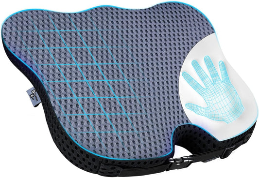 Wedge Seat Cushion for Car Seat Driver/Passenger- Car Seat Cushions for Driving Improve Vision/Posture - Memory Foam Car Seat Cushion for Hip Pain (Mesh Cover,Gray)