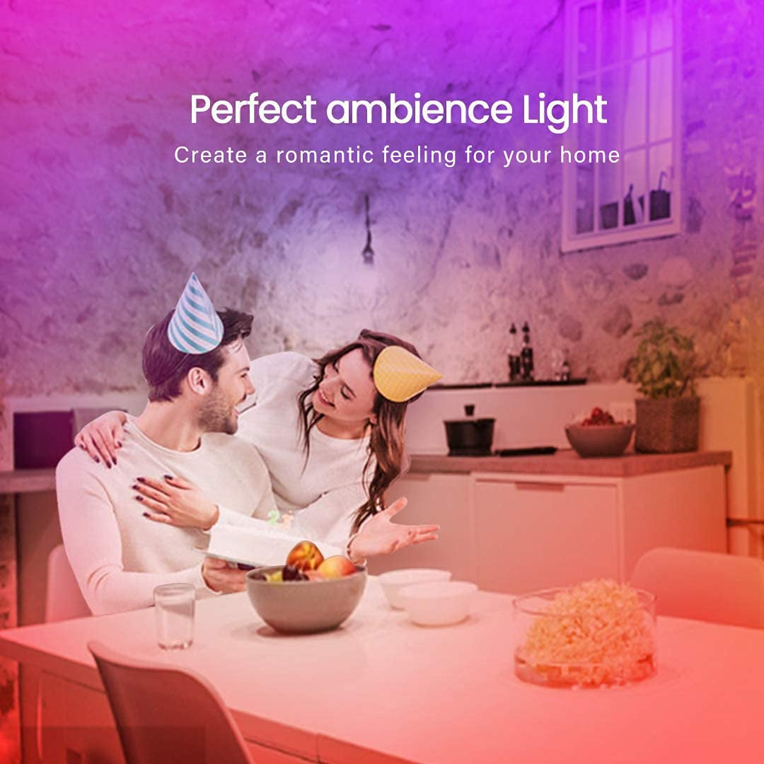 50 FT LED Strip Lights Music Sync, Phone Controller and IR Remote(App+Remote +Mic)