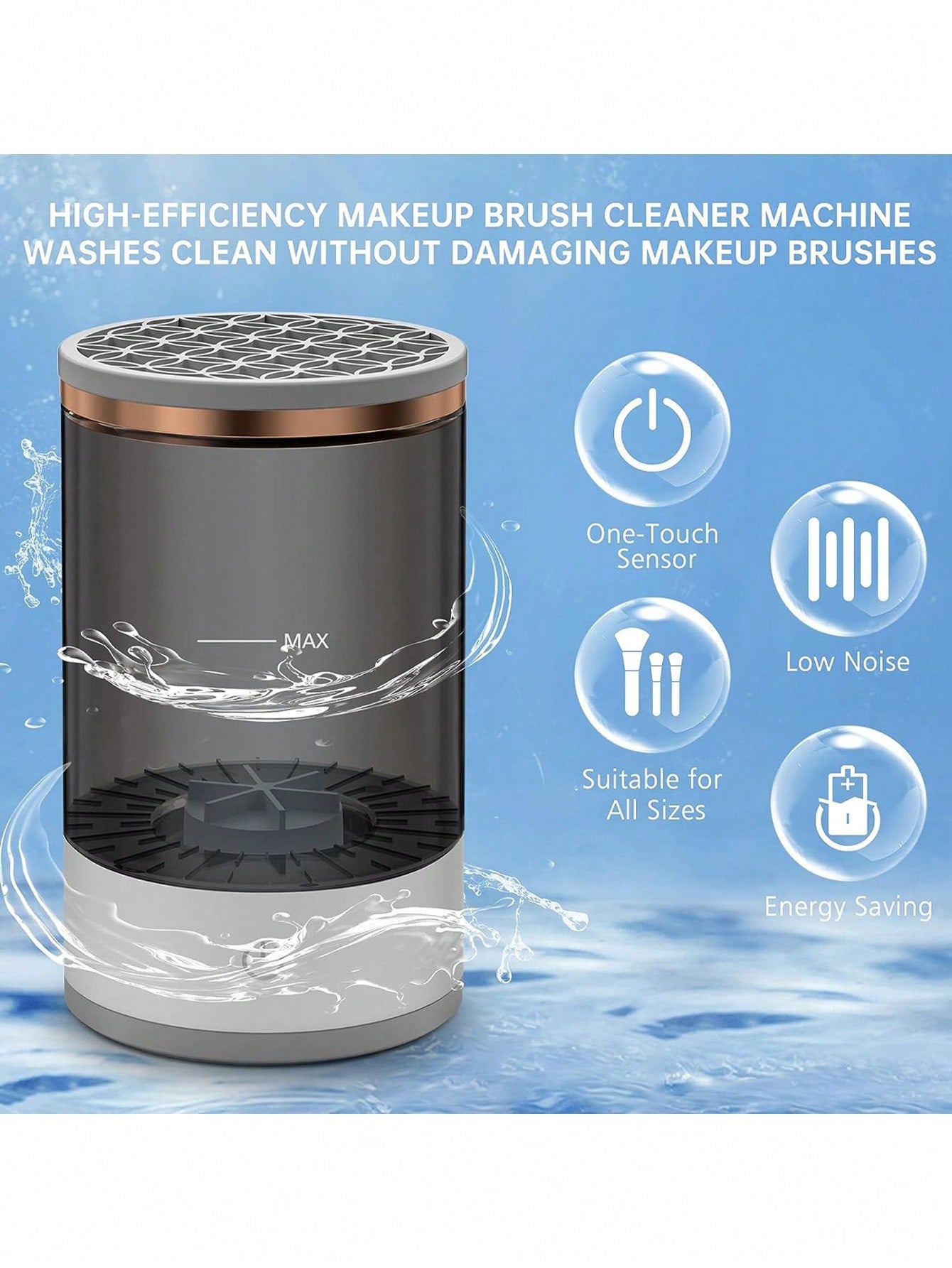 Electric Makeup Brush Cleaner Machine, USB Make up Brush Cleaner, Portable Electric Makeup Brush Cleaner, Makeup Brush Cleaner Machine with Makeup Brush Cleaner Mat for All Size Makeup Brush