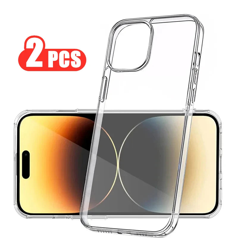 2PC Clear Phone Case for Iphone 